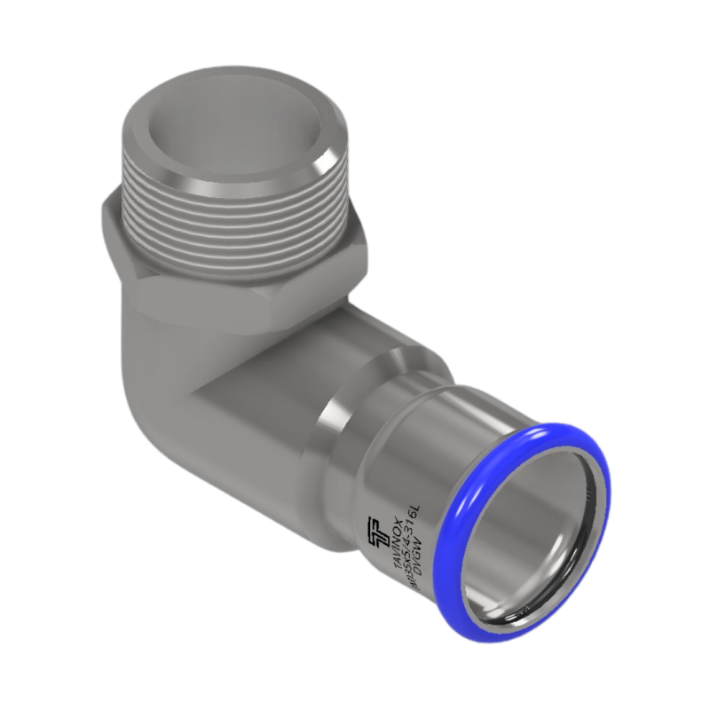 PRESS 316L Přechodové koleno 90° (FxR)