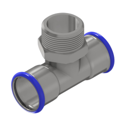 PRESS 316L T-kus s vnějším závitem (FxRxF)